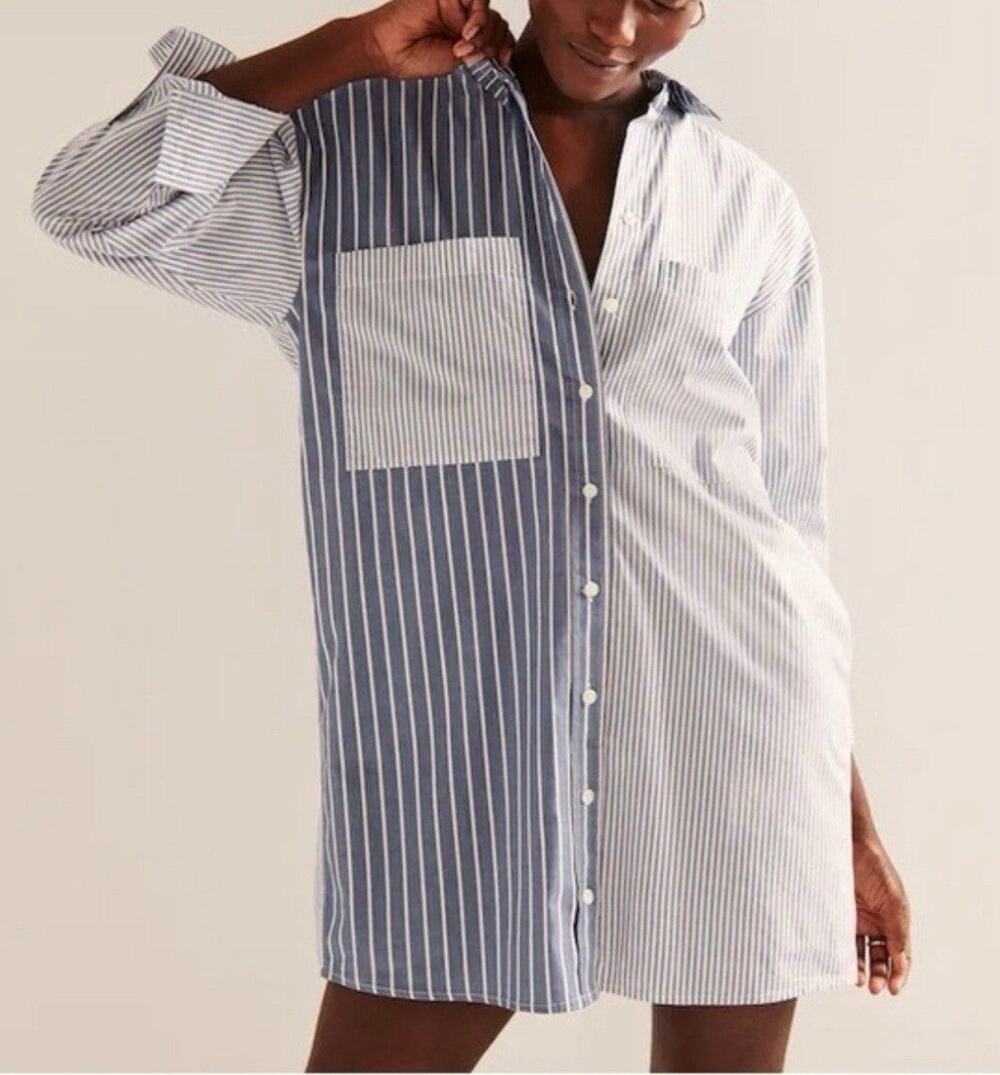 Abercrombie & Fitch Relaxed Poplin Shirt Dress - S